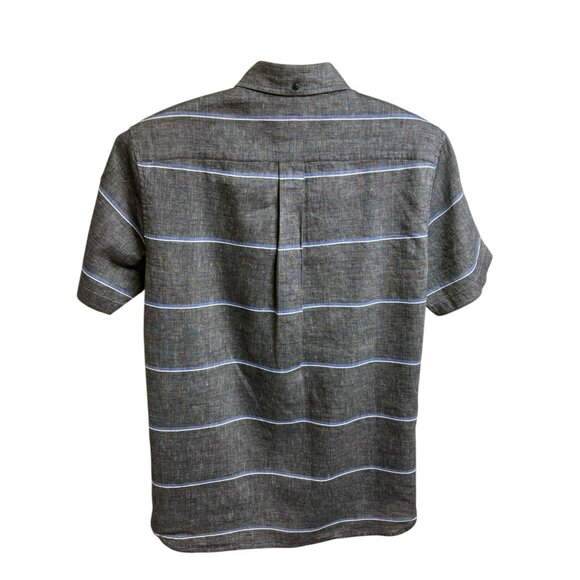 Brooks Brothers Red Fleece Linen/Cotton Stripe Short Sleeve Pullover - Picture 7 of 8